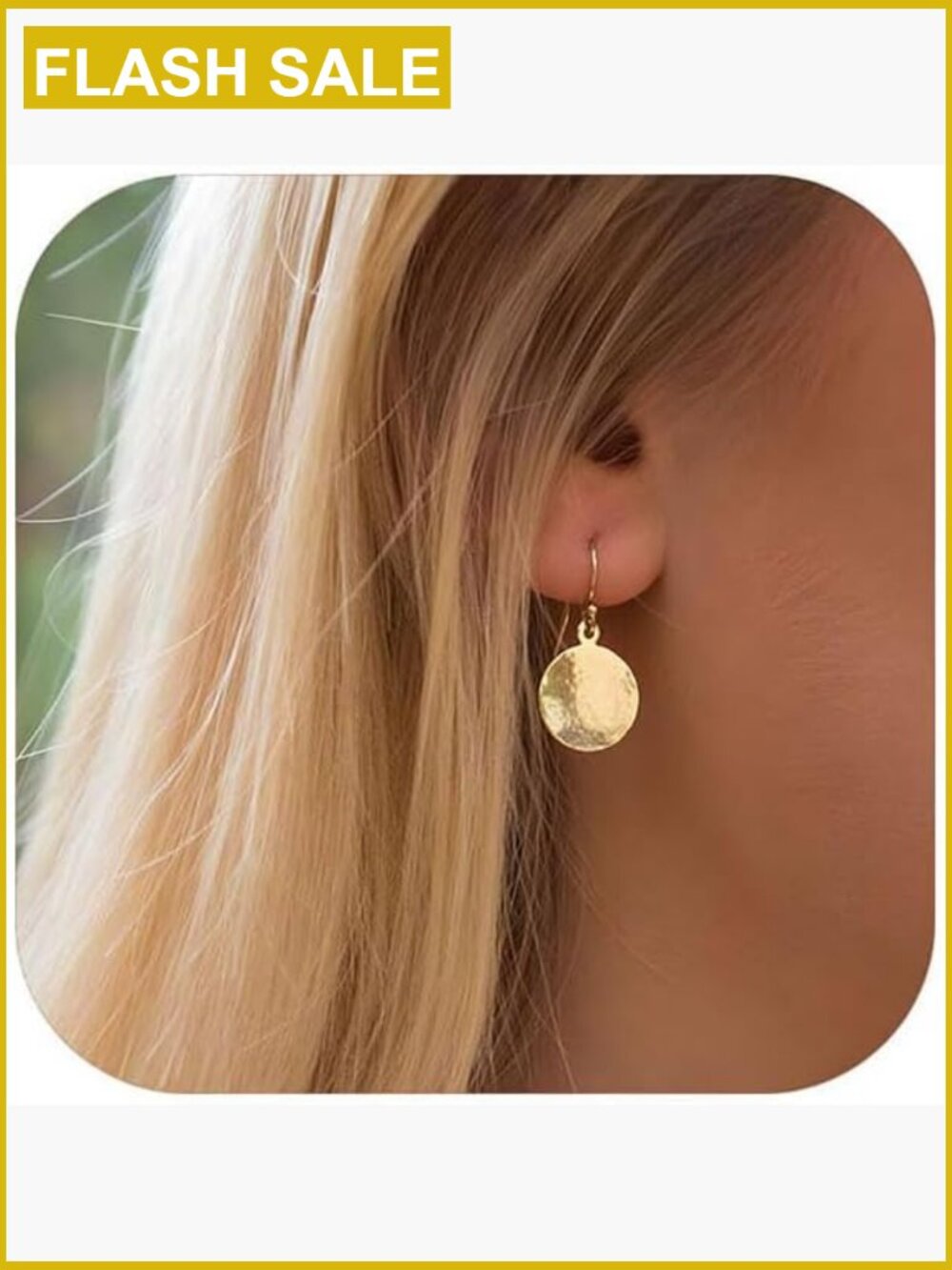 Hammered Disc Drop Earrings Lever Back Alloy Steel Minimalist Jewelry